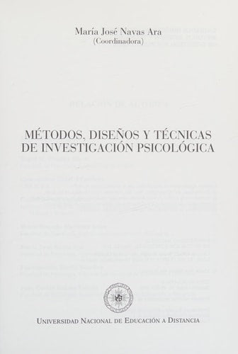 MÉTODOS, DISEÑOS Y TÉCNICAS DE INVESTIGACIÓN PSICOLÓGICA