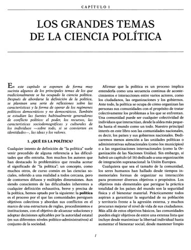 POLITICA Y CIENCIA POLITICA : UNA INTRODUCCION